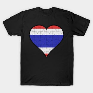 Thai Jigsaw Puzzle Heart Design - Gift for Thai With Thailand Roots T-Shirt